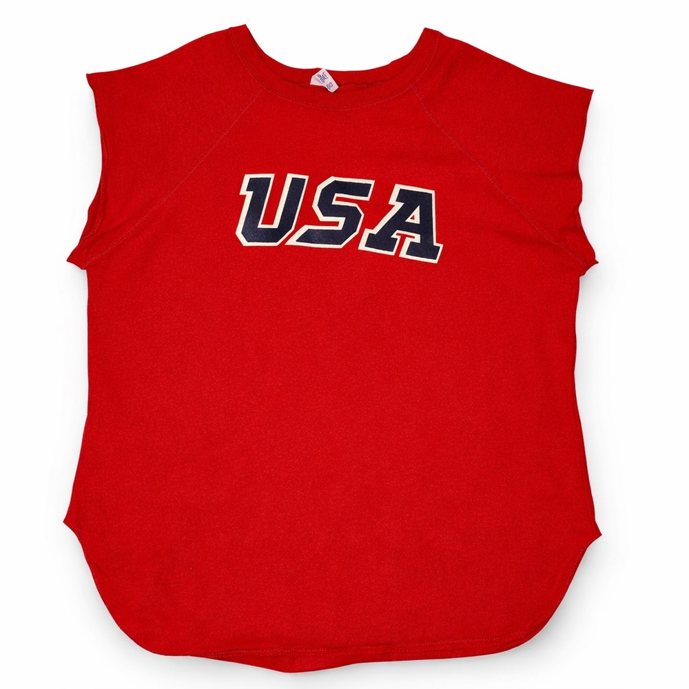 Vintage Champion USA Red Sleeveless Athletic Workout Tank Mens‎ XL Red